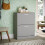 Vida Designs (Grey) 2 Drawer Shoe Cabinet Pull Out Hallway Storage 1