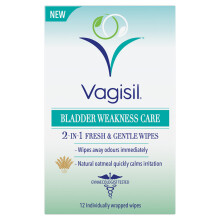 Vagisil Bladder Weakness 2in1 Fresh & Gentle Wipes - 12 Wipes