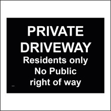 (200 x 150mm - 8 x 6, D - 1mm Pvc Foamex) VE404 Private Driveway Residents No Public Right Of Way Sign Turning Block  600mm x 450mm B - Magnetic - Vehicle Grade