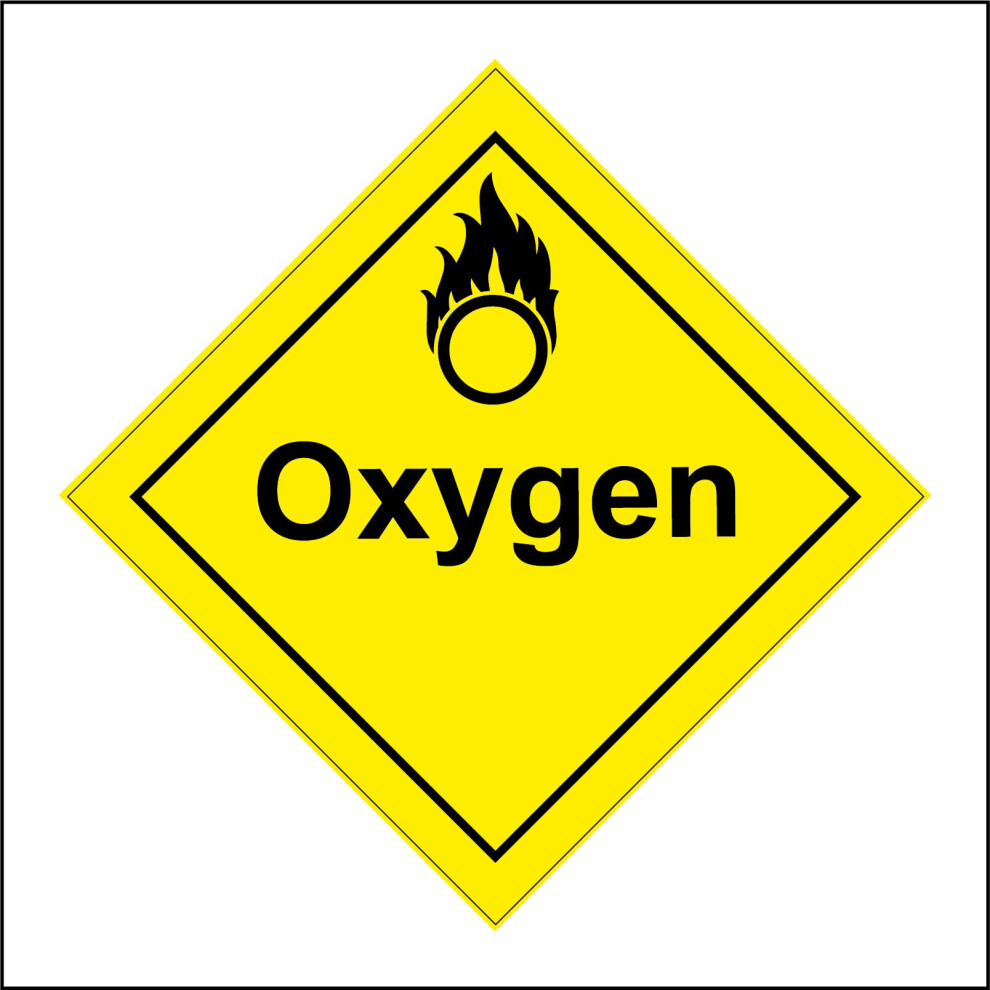 (450 x 450mm - 18 x 18, F - 5mm Heavy Duty Foamex Foamboard) HA241 Oxygen Sign Warning Caution Workplace Manufacture Industrial Cannister 600mm x 600m-image-OPC-P976V9R-NEW