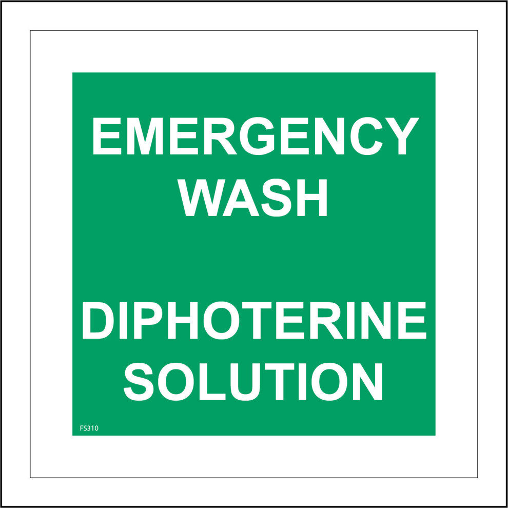 (450 x 450mm - 18 x 18, B - Magnetic - Vehicle Grade) FS310 Emergency Wash Diphotherine Solution Sign Splash Chemical Hazard  600mm x 600mm B - Magnet-image-OPC-P976SY8-NEW