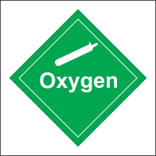 (200 x 200mm - 8 x 8, A - Sticker / Sav - Non-See Through) HA242 Oxygen Sign Cannister Green Diamond Workplace Hazardous Warning Caution 600mm x 600mm B - Magnetic - Vehicle Grade