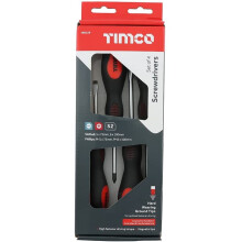 TIMCO Screwdriver Set - Assorted Sizes - 4 Screwdrivers - Ergonomic Handles for an Extra Soft Grip - Magnetic Tips to Assist...