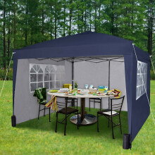 3X3M Blue Gazebo Marquee Party Tent With Sides Garden Patio Outdoor