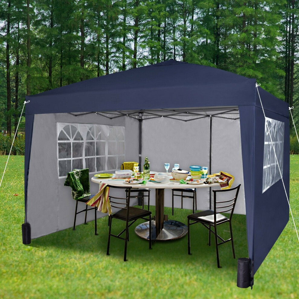 3X3M Blue Gazebo Marquee Party Tent With Sides Garden Patio Outdoor