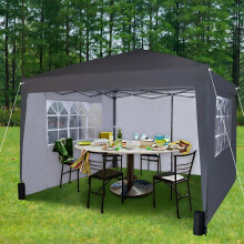 3X3M Grey Gazebo Marquee Party Tent With Sides Garden Patio Outdoor