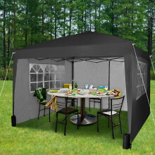3X3M Black Gazebo Marquee Party Tent With Sides Garden Patio Outdoor