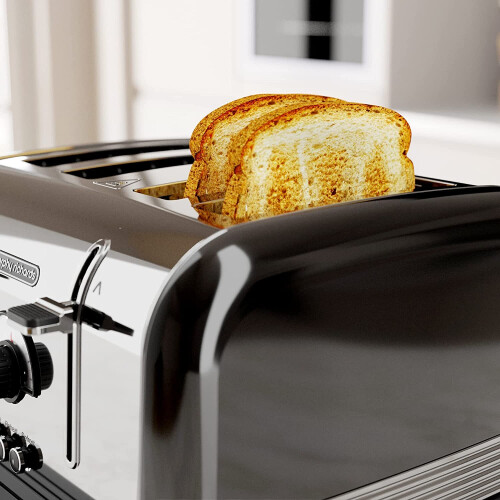 Morphy Richards Morphy Richards 240331 Venture Retro 4 Slice Toaster Black 2