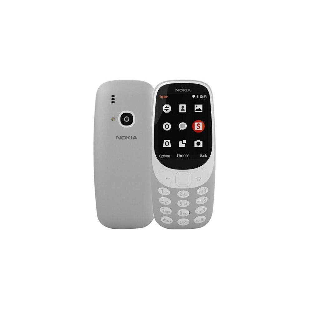Nokia 3310 Single Sim|2G | 64MB |UK CHARGER HEADPHONES INCLUDED (GREY) 