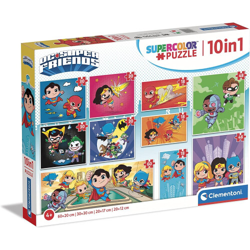 Clementoni Puslespil 10 i 1 Super Color DC Comics