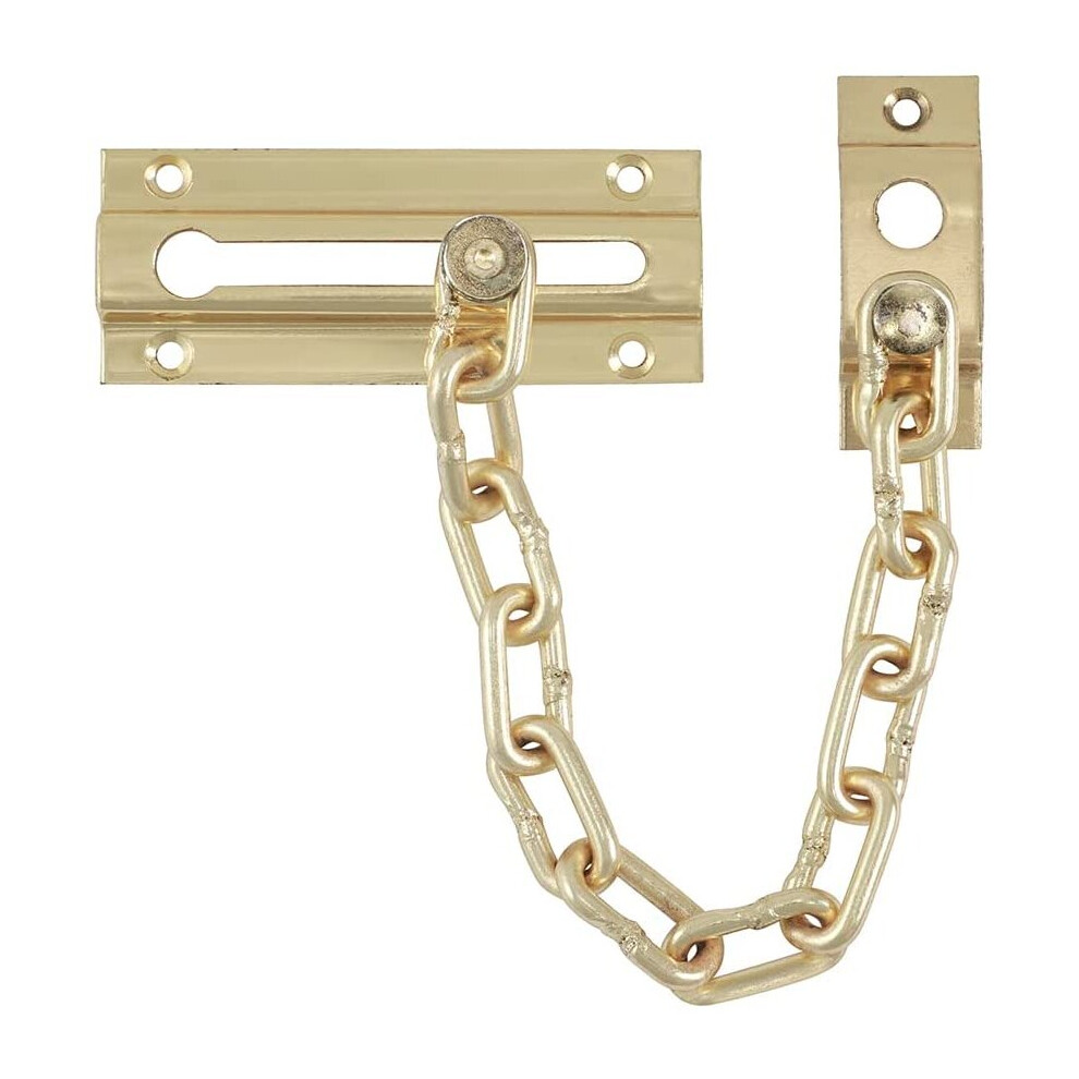 TIMCO Door Chain Security Lock - Allowing Reduced Opening Angle of The Door, for Your Added Security - Electro Brass - 85mm, Gold