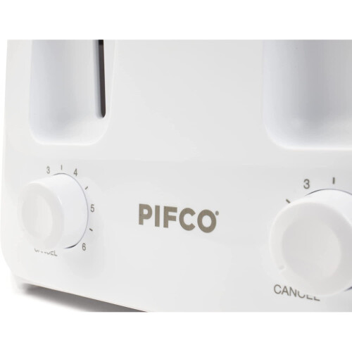 Pifco 4 Slice Toaster - Dual Control - Variable Browning Bread Toast Settings - 1400W White 2
