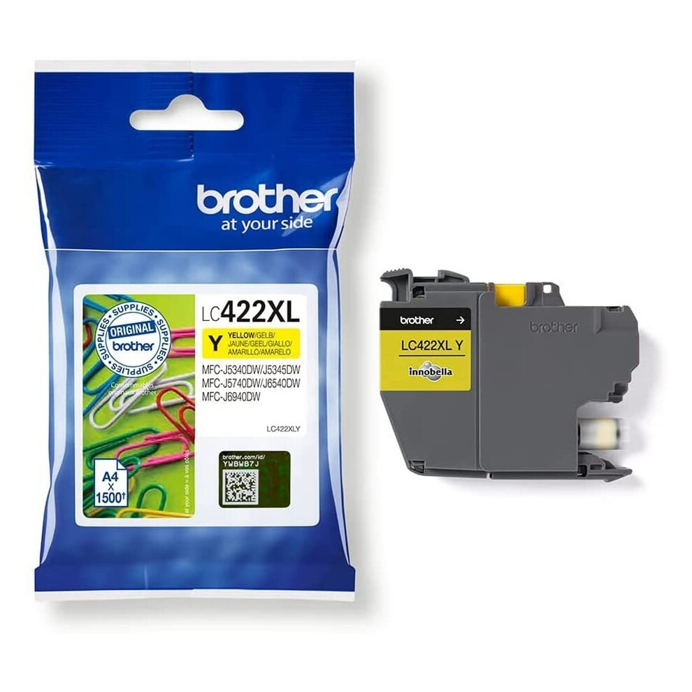 Kasetti LC422XLY - BROTHER - Keltainen - 1500p - Business Smart MFC-J5340DW, MFC-J5345DW, MFC-J5740DW, MFC-J6540DW ja