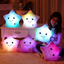 LED star pillow, colorful star plush pillow, luminous LED pillow,blue
