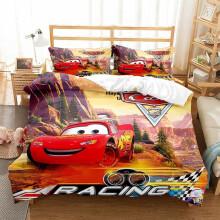 (Double-200x200cm, 5) Pixar Cars Lightning Mcqueen Single Double 3D Duvet Cover Kids Cartoon Quilt Cover