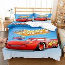 (Double-200x200cm, 12) Pixar Cars Lightning Mcqueen Single Double 3D Duvet Cover Kids Cartoon Quilt Cover