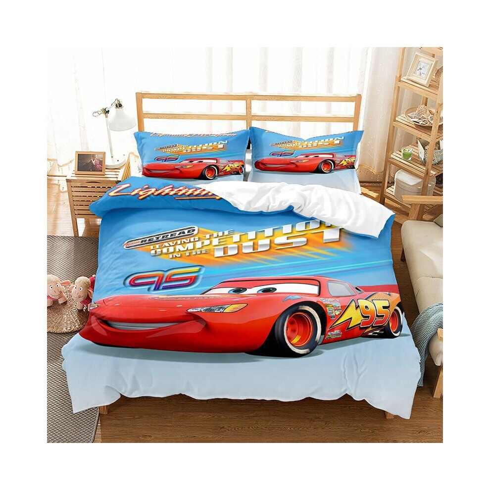 (Double-200x200cm, 12) Pixar Cars Lightning Mcqueen Single Double 3D Duvet Cover Kids Cartoon Quilt Cover