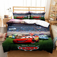 (Double-200x200cm, 13) Pixar Cars Lightning Mcqueen Single Double 3D Duvet Cover Kids Cartoon Quilt Cover