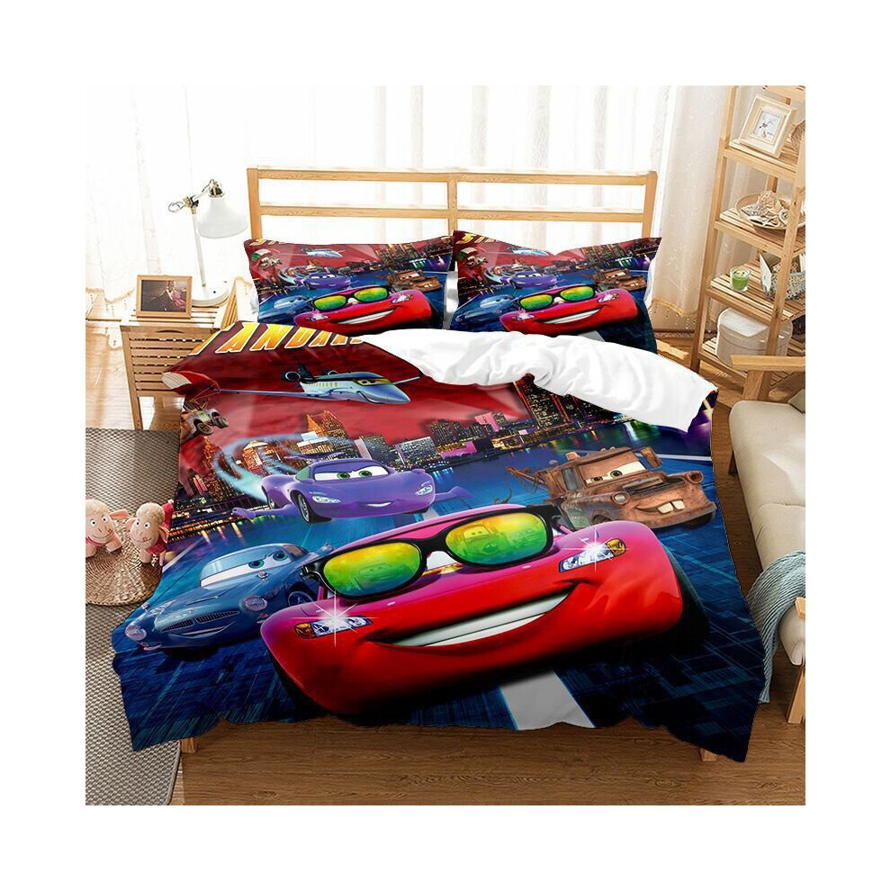 (Double-200x200cm, 17) Pixar Cars Lightning Mcqueen Single Double 3D Duvet Cover Kids Cartoon Quilt Cover