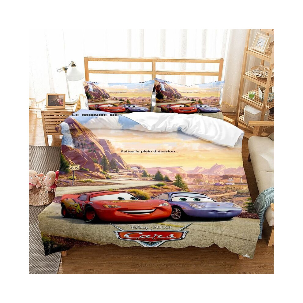 (Double-200x200cm, 15) Pixar Cars Lightning Mcqueen Single Double 3D Duvet Cover Kids Cartoon Quilt Cover