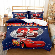 (Double-200x200cm, 10) Pixar Cars Lightning Mcqueen Single Double 3D Duvet Cover Kids Cartoon Quilt Cover