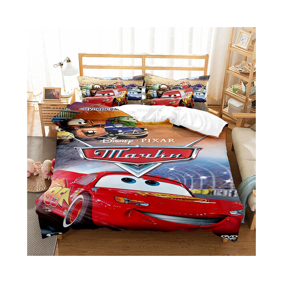 (Double-200x200cm, 19) Pixar Cars Lightning Mcqueen Single Double 3D Duvet Cover Kids Cartoon Quilt Cover