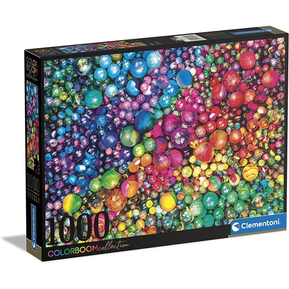 Clementoni 39650 Colorboom Collection-Marbles 1000 Pieces, Made in Italy, Jigsaw Puzzle for Adults, Multicolor, Medium