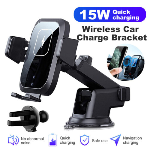 Universal Wireless Car Charger 15W Qi Fast Charging Phone Holder Mount