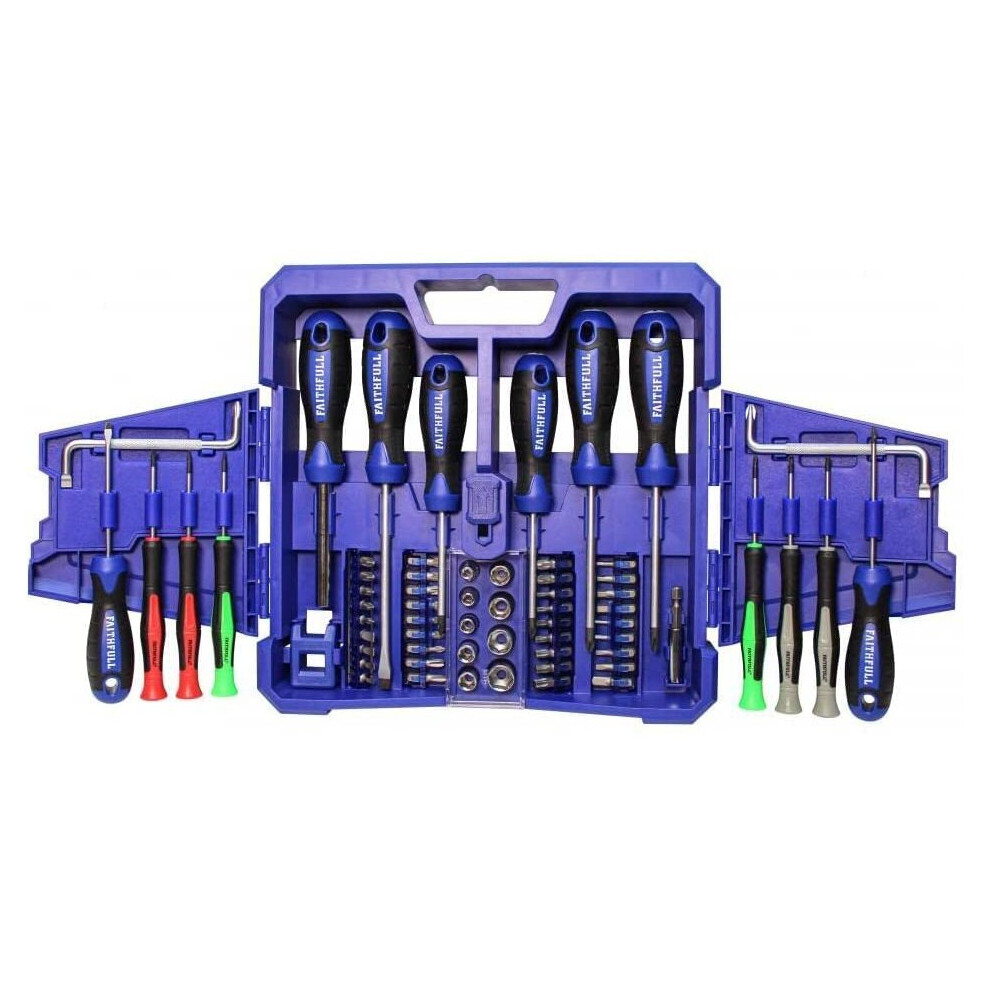 Faithfull Fold Out Screwdriver & Bit Set, 63 Piece-image-OPC-P9785HQ-NEW