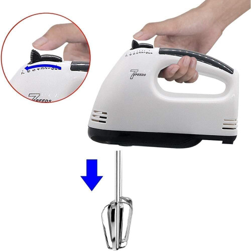 Electric Hand Mixer Egg Beater Whisk Handheld 6 Speed Portable Small Blenders Cake Whipping Machine Stainless Steel Dough. on OnBuy