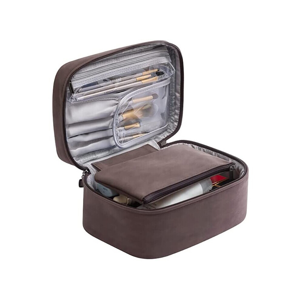 Sonnesky Cosmetic Bag Travel Makeup Bag With Brush Compartment Toiletry Bag Makeup Bag Portable Make Up Bag Set Travel Wash Bag...