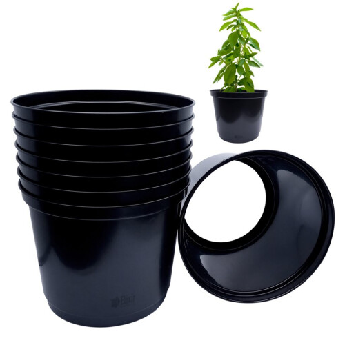 Elixir Garden Supplies (3) Bottomless Plant Pots | Tomato Ring Culture Planter | Black | Quantities 1 - 100