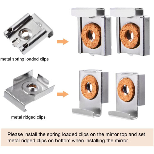 Chrome Mirror Mounting Clips Brackets CRL Sprung E-Z Mount 6mm 1