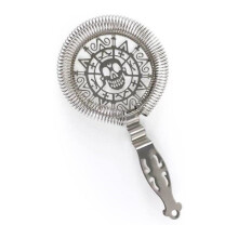 Beaumont Home Bar Mixology Accessory Stainless Steel Skull Cocktail Strainer