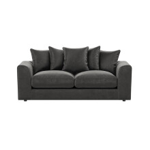 (Grey, 3 Seater) Brooklyn Plush Velvet Fibre 3 & 2 Seater Sofa Set