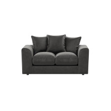 (Grey, 2 Seater) Brooklyn Plush Velvet Fibre 3 & 2 Seater Sofa Set