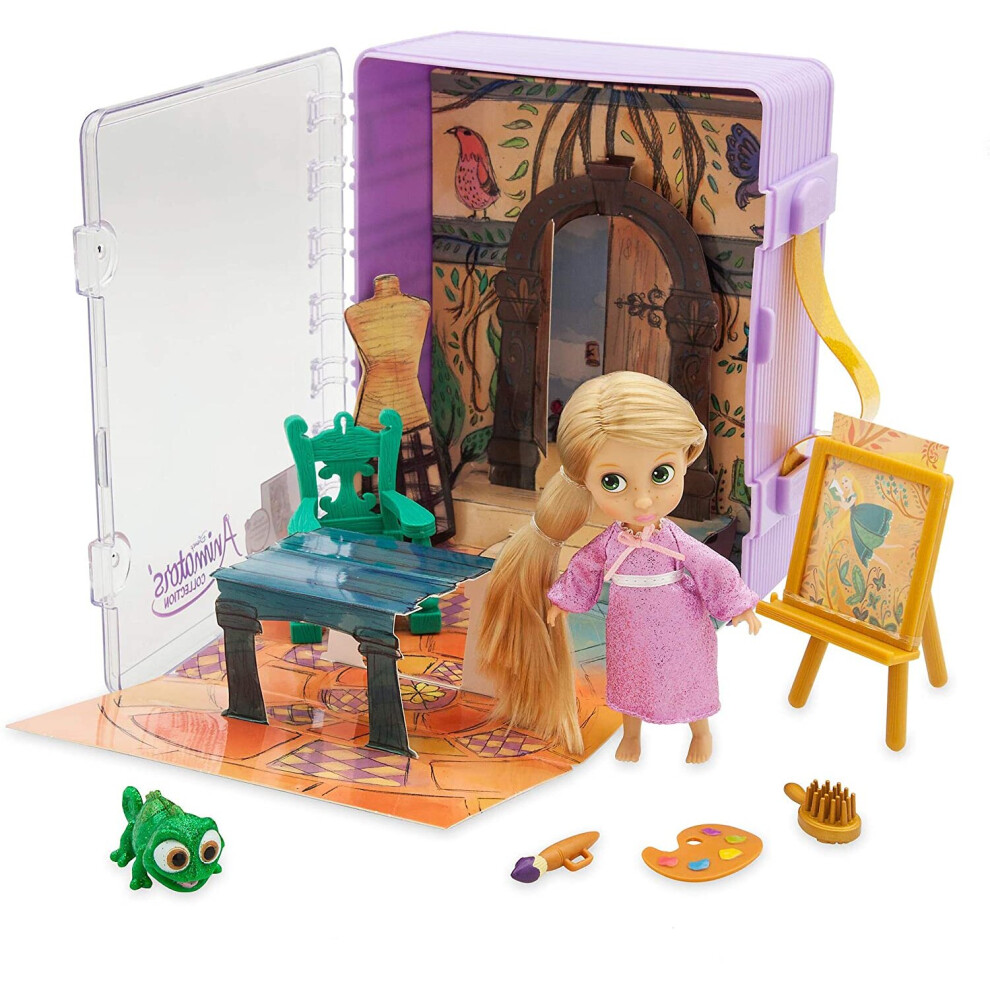 Disney Official Store Rapunzel Mini Micro Animators Doll 6 Piece Toy