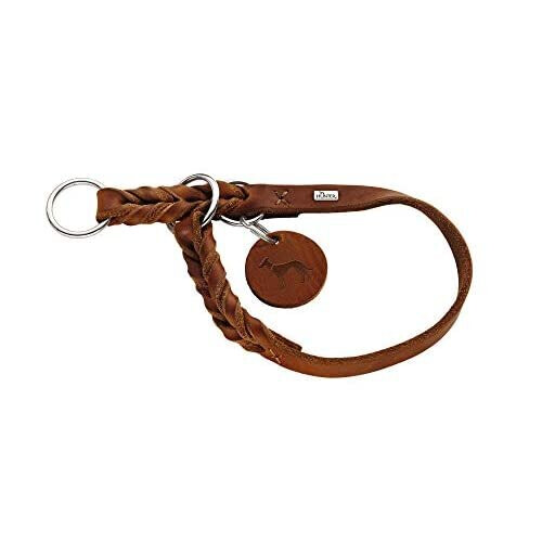 Hunter HUNTER Training collar Solid Education, 55 Soft genuine cow leather, cognac