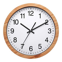 Nuovo 10 Inch Wooden Round Wall Clock Silent & Non-Ticking Retro Wall Clock Operated for Living Room Bedroom Kitchen(26 cm/ 10")