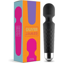 Wireless Wand Massager by Oliver James - 8 Powerful Speeds and 20 Vibration Patterns - Handheld Electric Personal Massager for Women - Waterproof