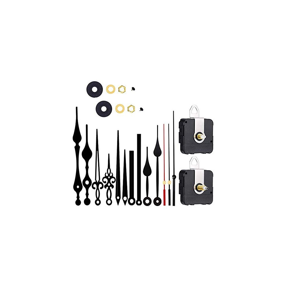 Silent Quartz Clock Movement, Long and Short Shaft Clock Mechanism with Hands Battery Powered, Wall Clock Mechanism Parts Motor Replacement DIY R