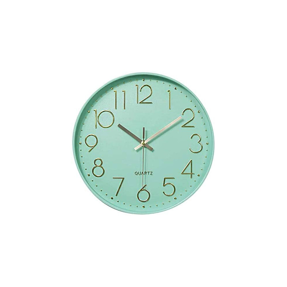 Taodyans Silent Wall Clock 12 In Kitchen Clock Quartz Battery Operated Round Modern Home Decor Clock for Office Class Room Living Room Bedrooms (