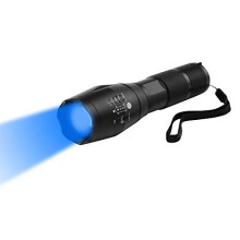 Torch Blue Light, WESLITE Blue LED Flashlight 470nm Blue Beam Torches Blue Light Tactical Torch Zoomable Long Range 1 Mode for Night Visison Fish