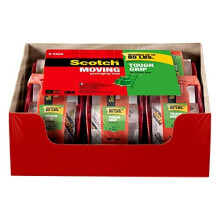 Scotch Tough Grip Moving Packaging Tape with Dispenser, 6 ct. 1.88 in x 22.2 y (150-6)