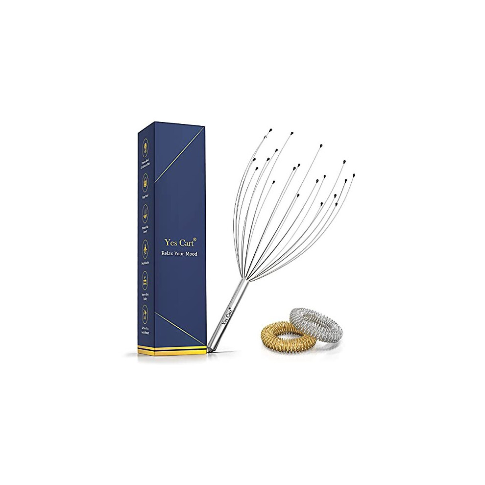 Yes Cart Head Massager Scalp - Deep Relaxation Tool With 20 Fingers | Manual Head Massage Tool For Hair Stimulation | Head Scratcher Massager Wit