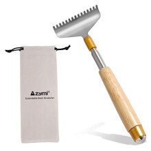 Oversized Back Scratcher, Azymi Long Back Scratcher for Women Men with Wooden Handle/ Roll Ball/ Wider 15-Teeth Claw Heavy-Duty Manual Metal Back
