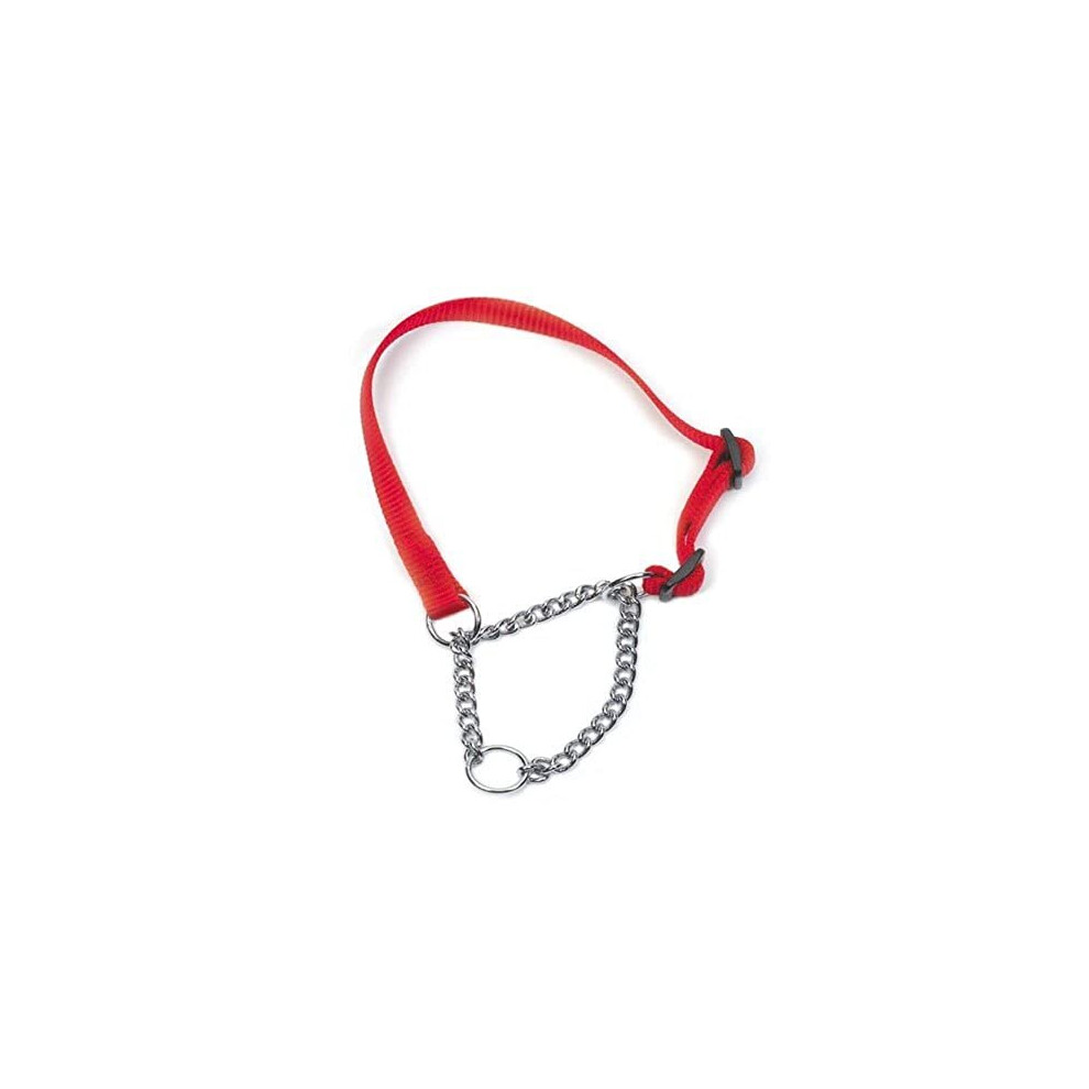 Ancol Nylon Check Chain Collar Red 35-45cm Size 2-4