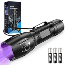 MOWETOO 2-in-1 UV Torch & White Light, 395nm Black Light, 4 Modes, 500lm, Waterproof Aluminum Alloy, Pet Urine Detection, Camping & Inspections