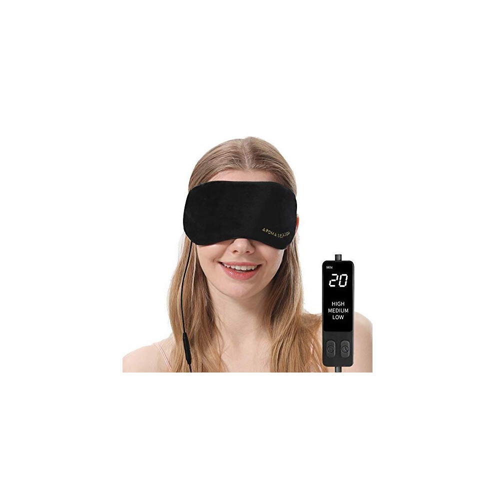 Aroma Season Black Blepharitis Eye Mask, Heated Eye Mask For Dry Eyes Blepharitis Stye Eye, Moist Heat Eye Compress (Black)