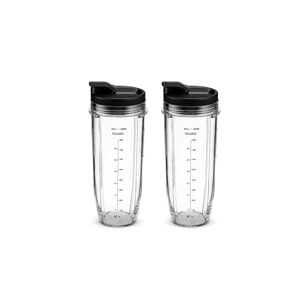 Flip Top to-go Lid with 32OZ Replacement Cups for Compatible with Nutri Ninja Blender Replacement Parts.for Compatible with Nutri Ninja Blenders-image-OPC-P97B5KD-NEW